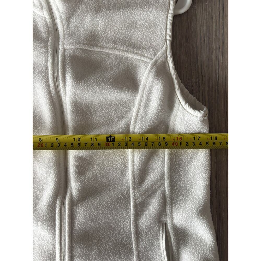 Eddie Bauer Vest Women's M Ivory White Fleece Full Zip Pockets Cozy Warm Hike - Picture 9 of 10
